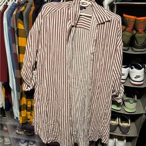 Torrid brown and White Striped Top